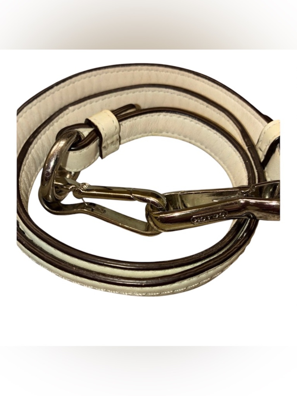 COACH Crossbody Bag Shoulder Strap Leather Ivory
